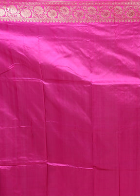 Purple Handloom Katan Pure Silk Saree With Blouse Piece