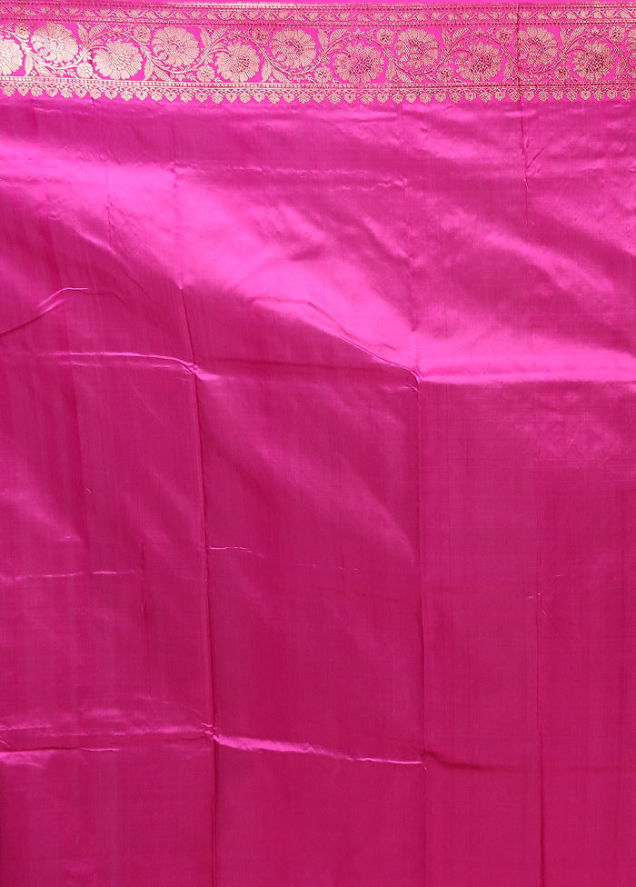 Purple Handloom Katan Pure Silk Saree With Blouse Piece