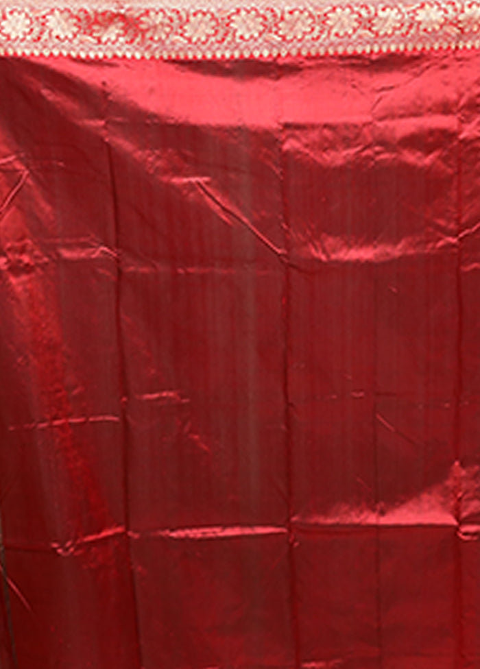 Purple Handloom Katan Pure Silk Saree With Blouse Piece