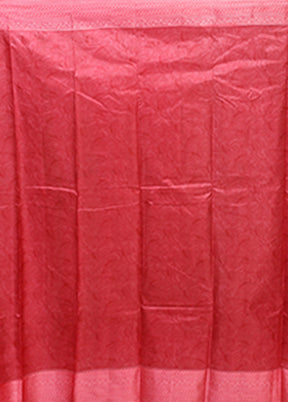 White Printed Pure Silk Saree Without Blouse Piece