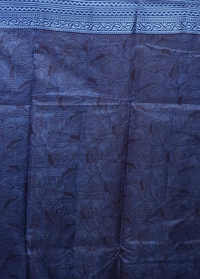 White Printed Pure Silk Saree Without Blouse Piece