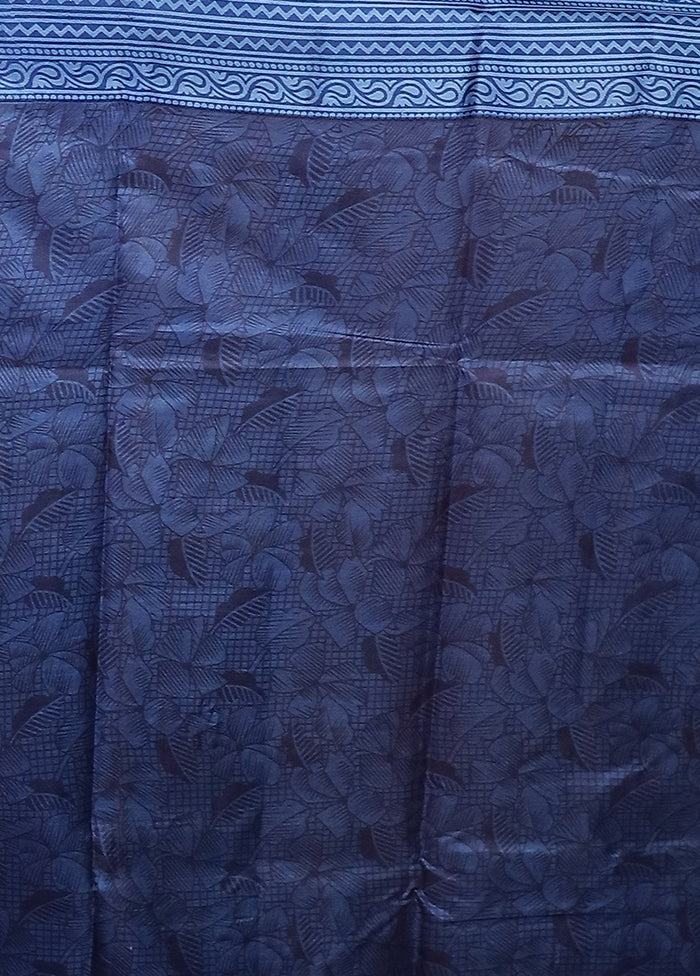 White Printed Pure Silk Saree Without Blouse Piece