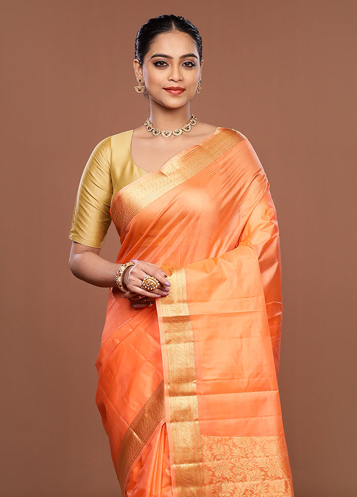 Pink Printed Pure Silk Saree Without Blouse Piece