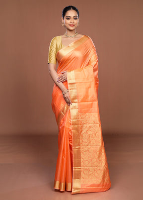 Pink Printed Pure Silk Saree Without Blouse Piece