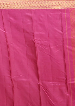 Purple Printed Pure Silk Saree Without Blouse Piece