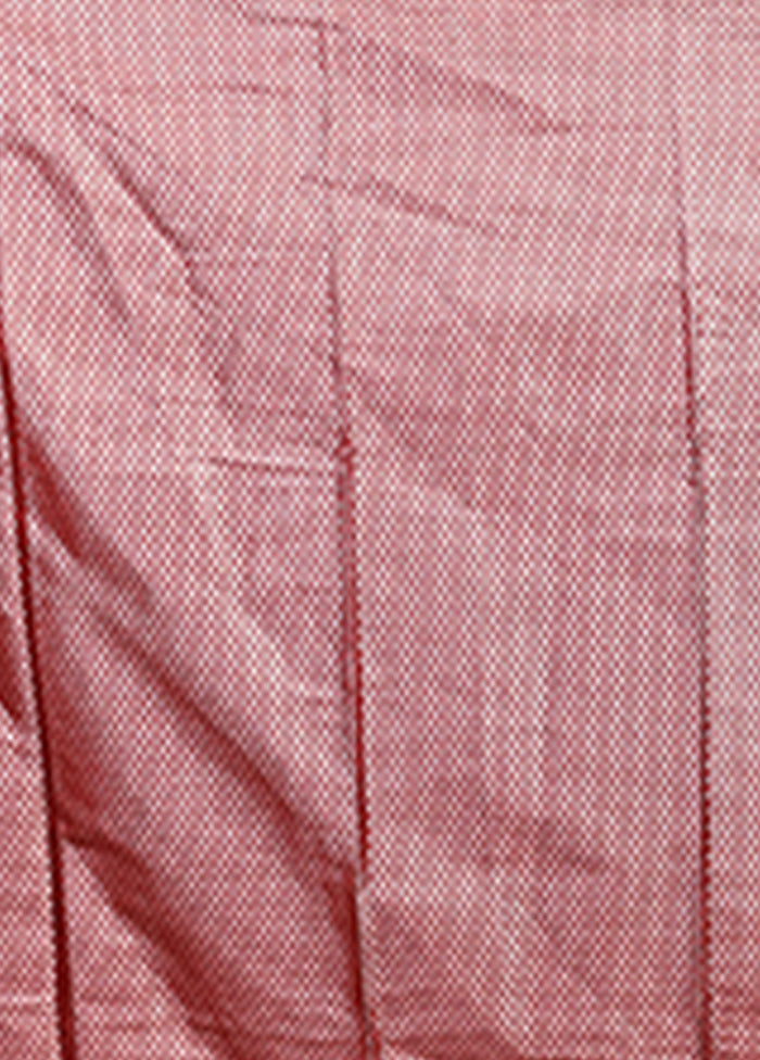 Maroon Kora Silk Saree With Blouse Piece