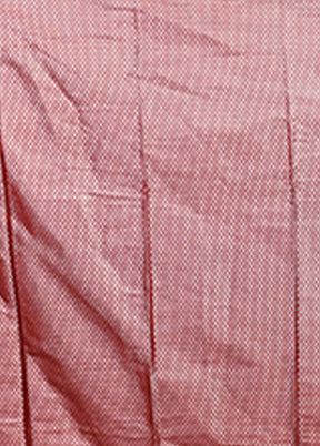 Maroon Kora Silk Saree With Blouse Piece