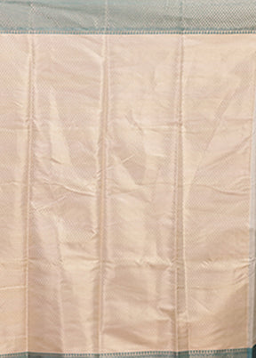 Cream Kora Silk Saree With Blouse Piece