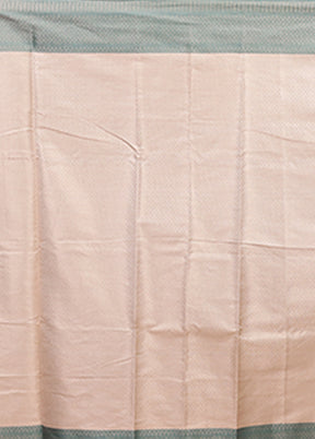 Cream Kora Silk Saree With Blouse Piece