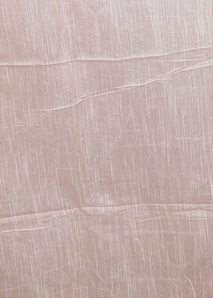 Cream Matka Silk Saree With Blouse Piece