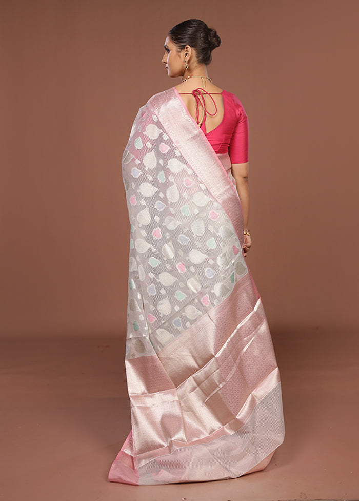 Grey Organza Saree With Blouse Piece