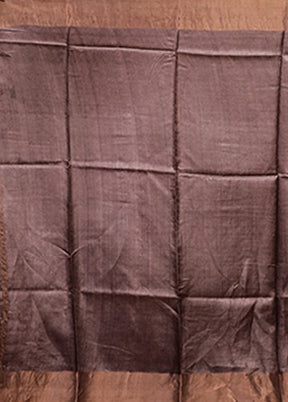 Cream Handloom Tussar Pure Silk Saree With Blouse Piece