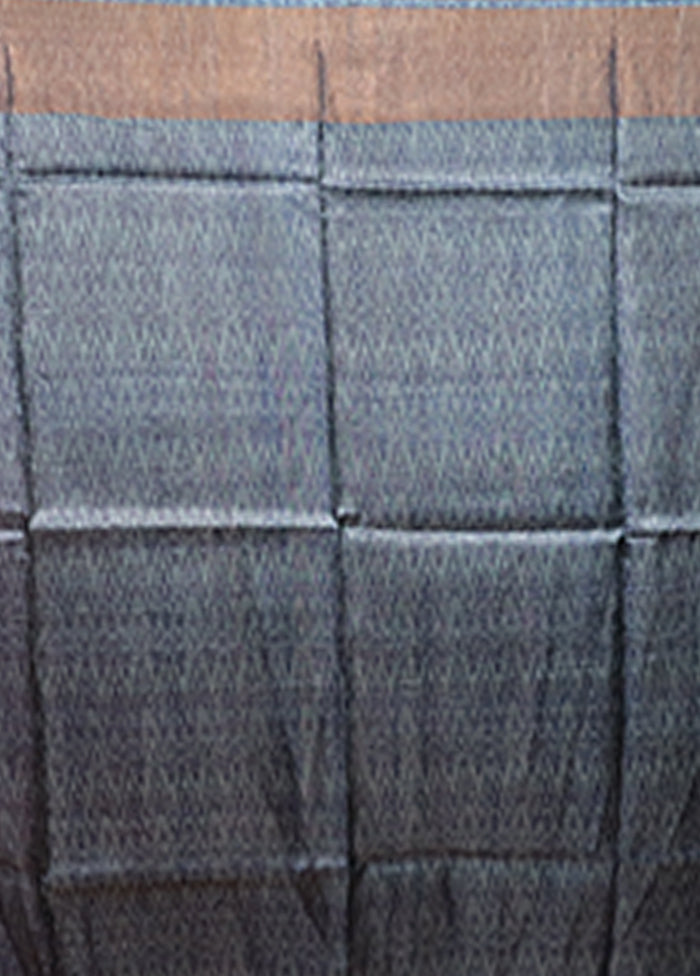 Multicolor Handloom Tussar Pure Silk Saree With Blouse Piece