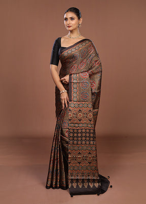 Multicolor Printed Silk Saree Without Blouse Piece