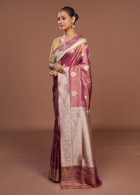 Purple Tissue Silk Saree With Blouse Piece