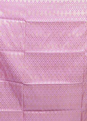 Pink Banarasi Silk Saree With Blouse Piece