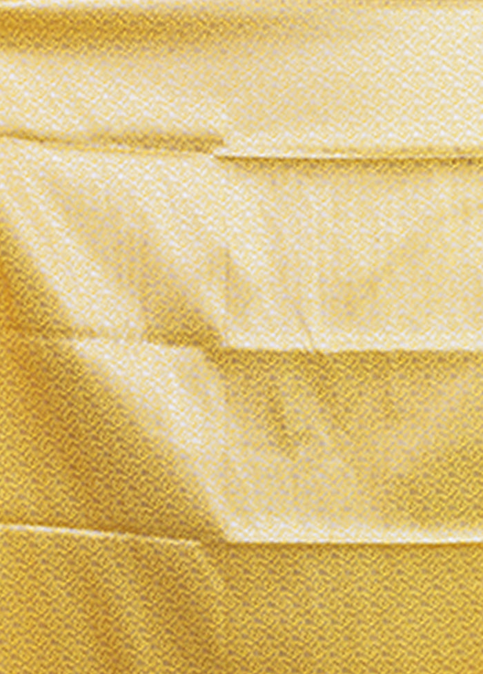 Yellow Banarasi Silk Saree With Blouse Piece