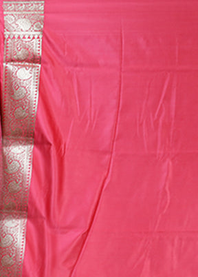 Pink Banarasi Silk Saree With Blouse Piece