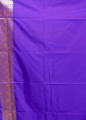Purple Banarasi Silk Saree With Blouse Piece