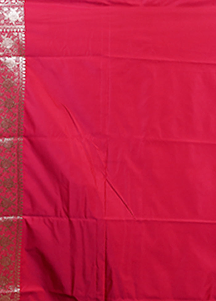 Pink Banarasi Silk Saree With Blouse Piece