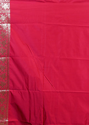 Pink Banarasi Silk Saree With Blouse Piece