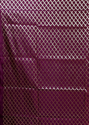 Purple Banarasi Silk Saree With Blouse Piece