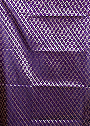 Purple Banarasi Silk Saree With Blouse Piece