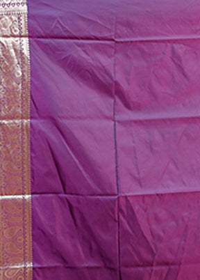 Purple Banarasi Silk Saree With Blouse Piece