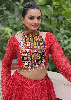 Red Georgette Lehenga Set