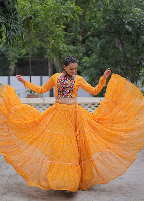 Yellow Georgette Lehenga Set
