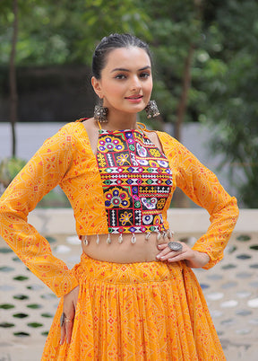 Yellow Georgette Lehenga Set