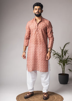 Brown Silk Kurta & Pajama Set