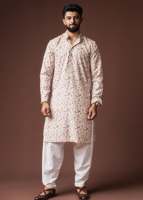 White Silk Kurta & Pajama Set