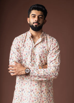 White Silk Kurta & Pajama Set