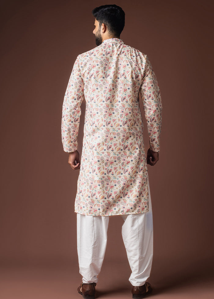 White Silk Kurta & Pajama Set