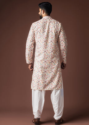 White Silk Kurta & Pajama Set