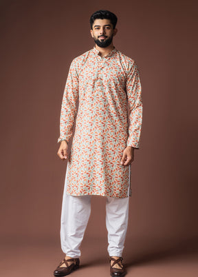 Multicolor Silk Kurta & Pajama Set