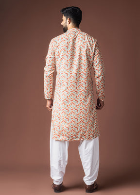 Multicolor Silk Kurta & Pajama Set
