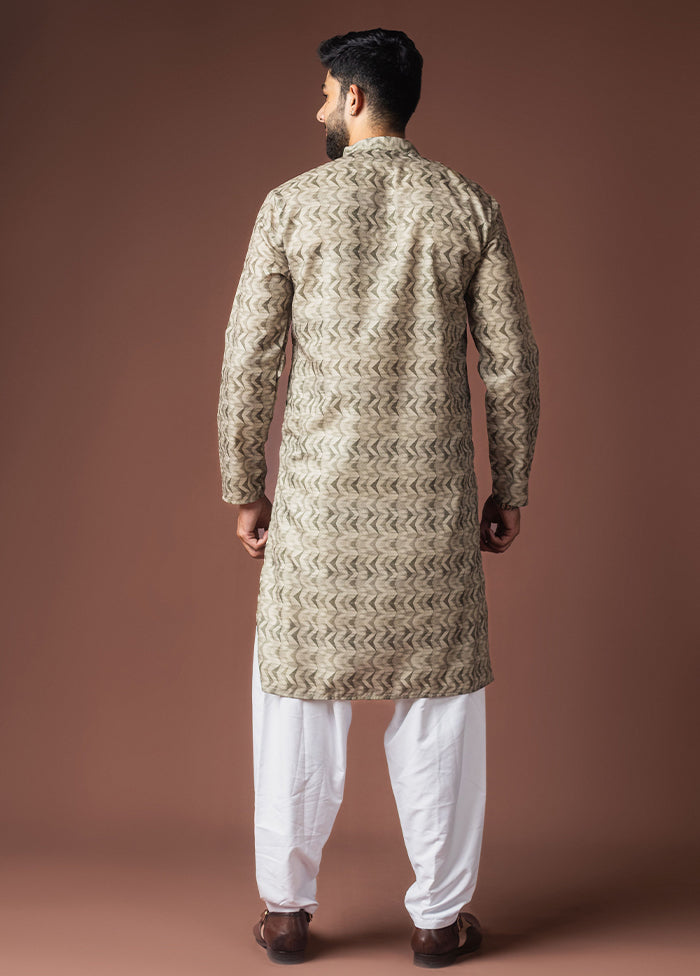 Green Silk Kurta & Pajama Set