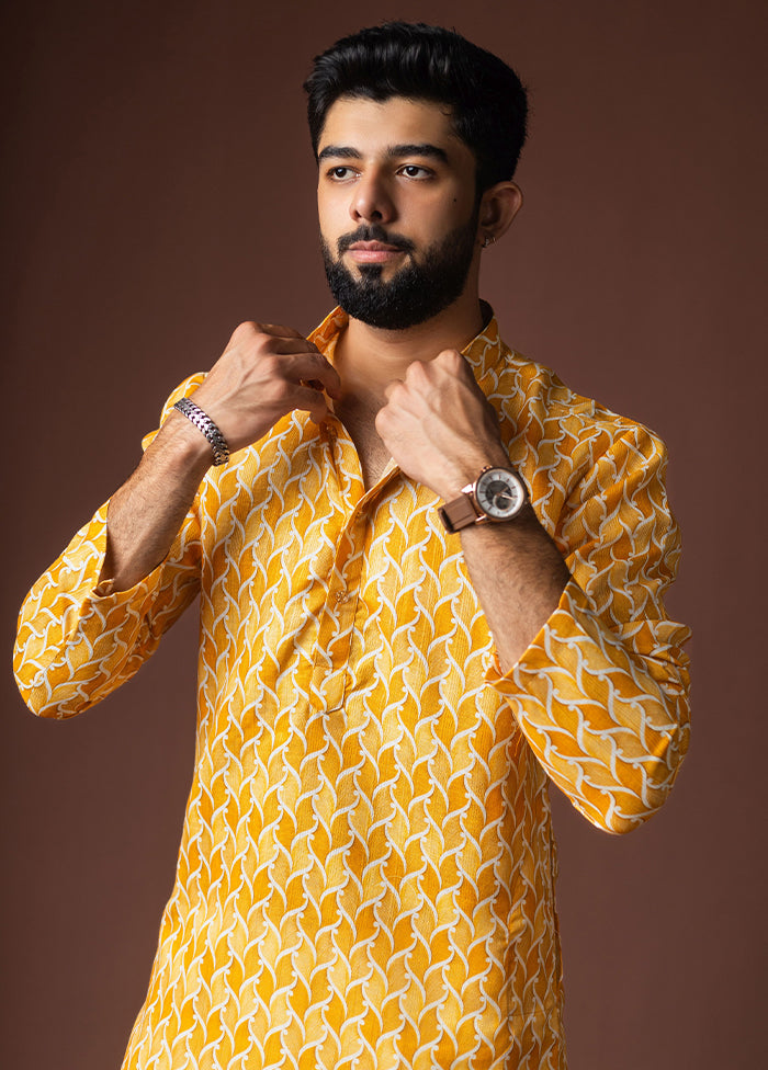 Yellow Silk Kurta & Pajama Set