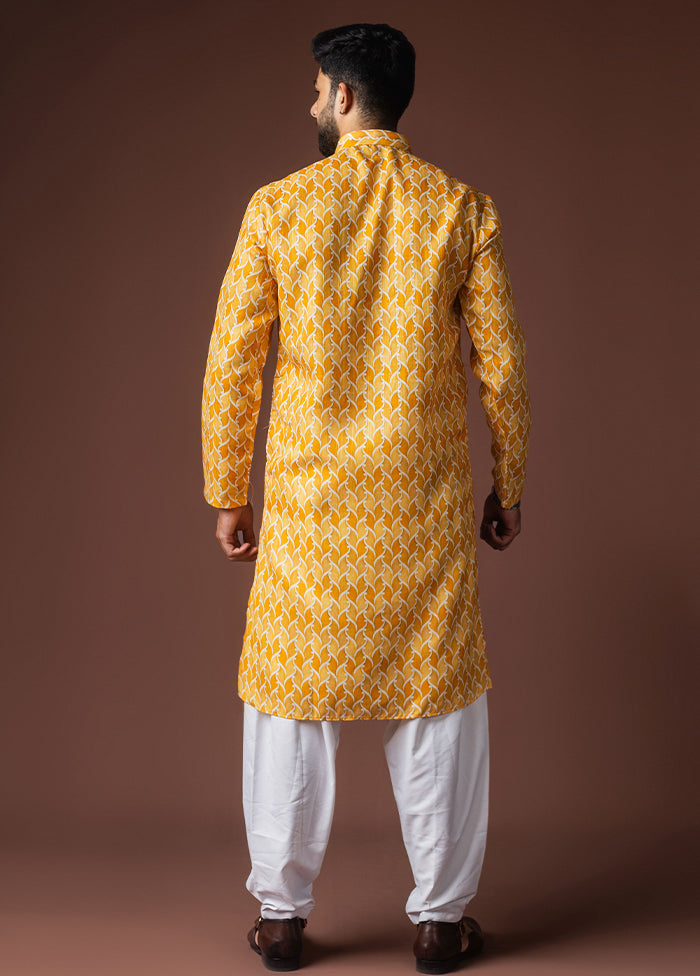 Yellow Silk Kurta & Pajama Set