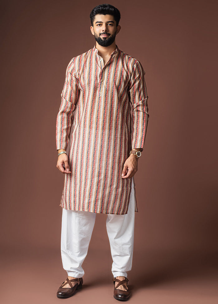 Cream Silk Kurta & Pajama Set