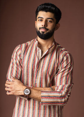 Cream Silk Kurta & Pajama Set