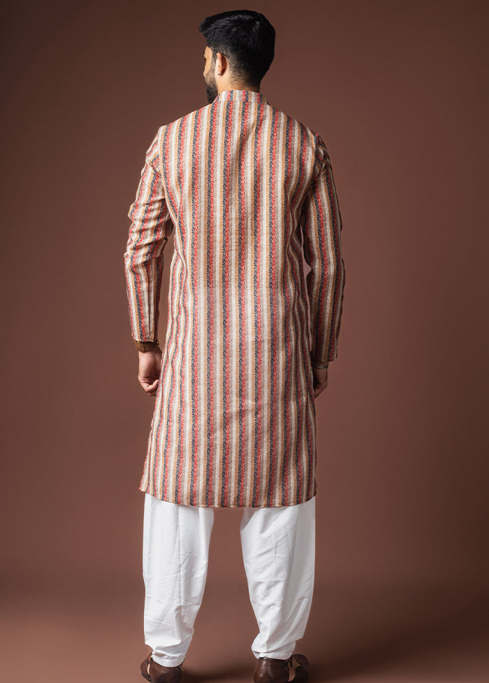 Cream Silk Kurta & Pajama Set