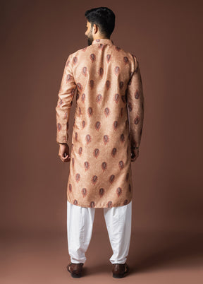 Brown Silk Kurta & Pajama Set