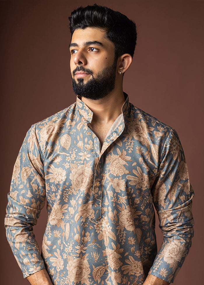 Grey Silk Kurta & Pajama Set