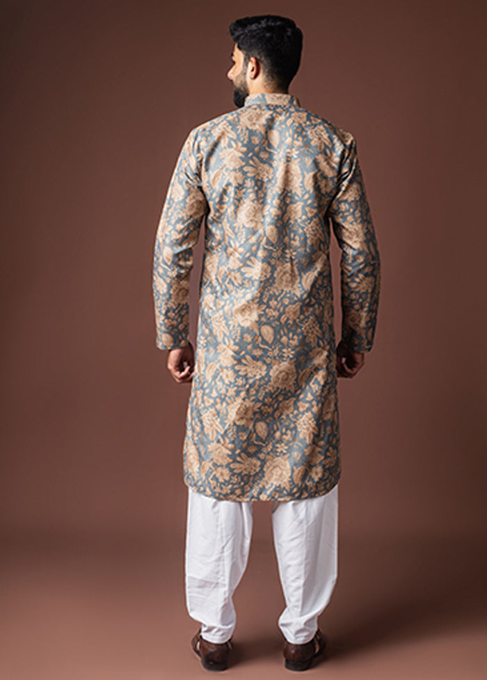 Grey Silk Kurta & Pajama Set