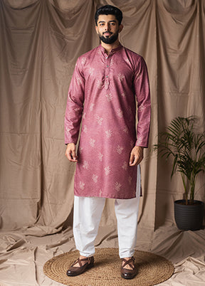 Purple Silk Kurta & Pajama Set