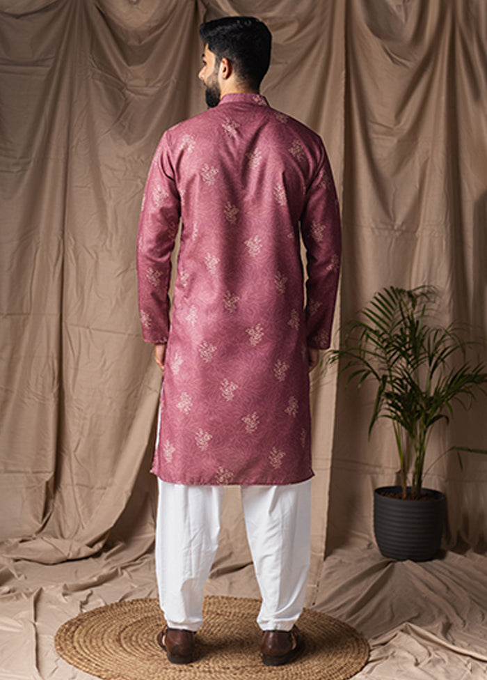 Purple Silk Kurta & Pajama Set