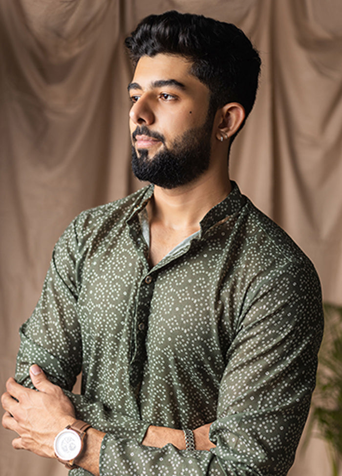 Green Silk Kurta & Pajama Set